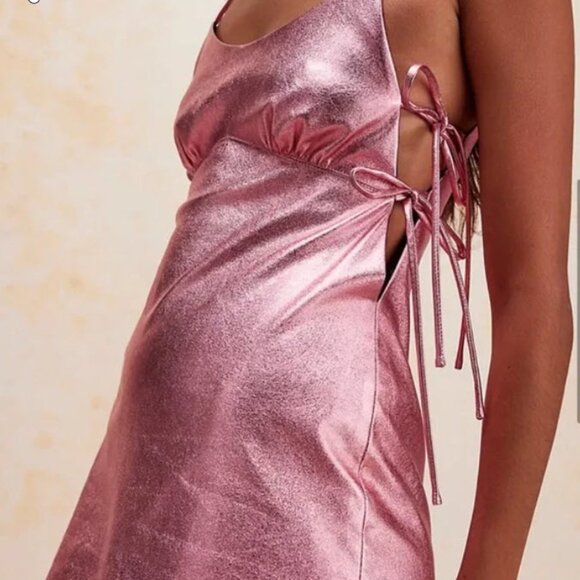 ANNA SUI for Free People Metallic Faux Leather Mini Dress - Picture 4 of 5